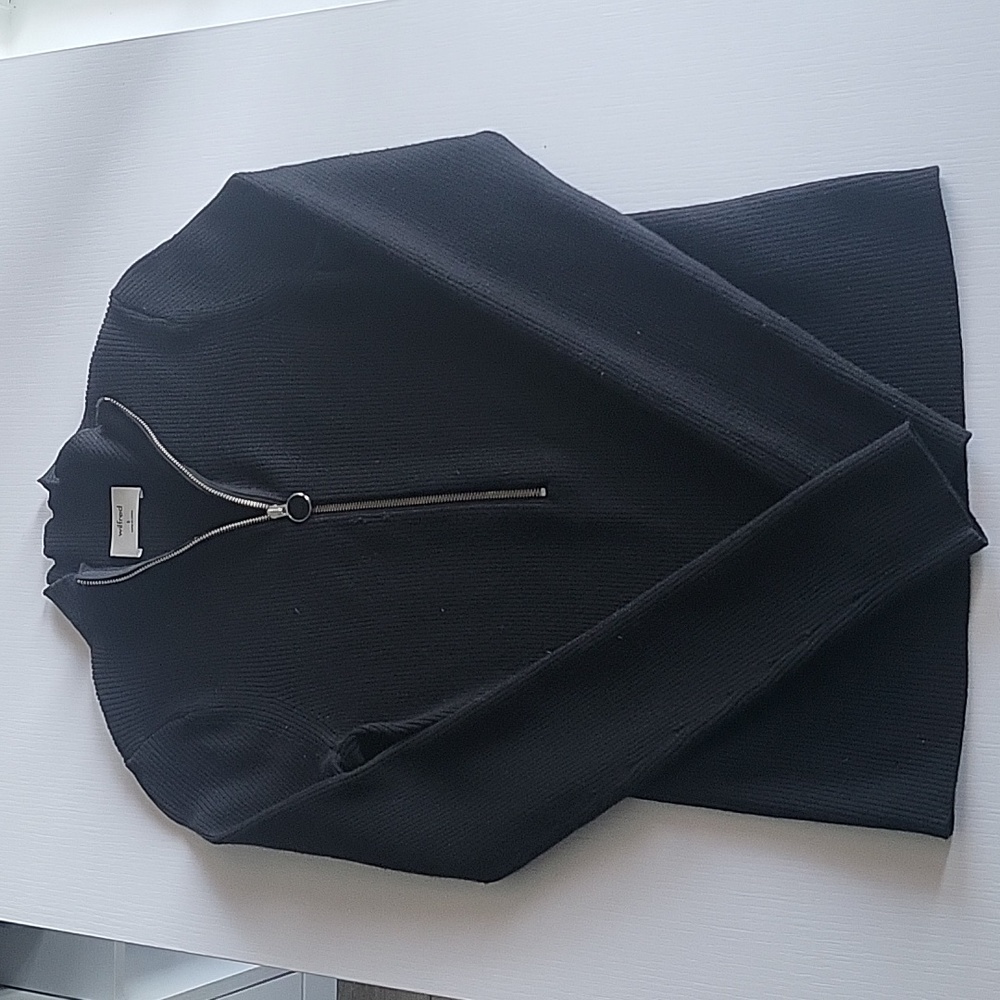 Wifred Ribbed Zip-up Mock Turtleneck